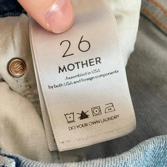 Mother The Looker Ankle Fray Blue Jeans in Birds of Paradise Wash Womens Size 26 - Picture 8 of 12